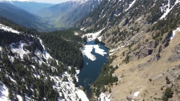 Luftaufnahme Des Suhoto Sees Der Trockene See Rila Gebirge Kyustendil — Stockvideo