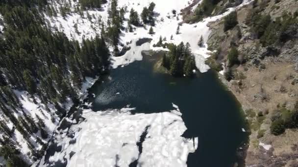 Aerial View Suhoto Lake Dry Lake Rila Mountain Kyustendil Region — Stock Video