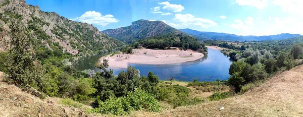 Panorama Del Meandro Del Río Arda Embalse Ivaylovgrad Cerca Madzharovo — Foto de Stock
