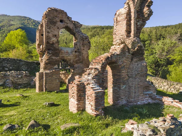 Vista Aérea Las Ruinas Basílica Elenska Iglesia Cristiana Bizantina Temprana —  Fotos de Stock