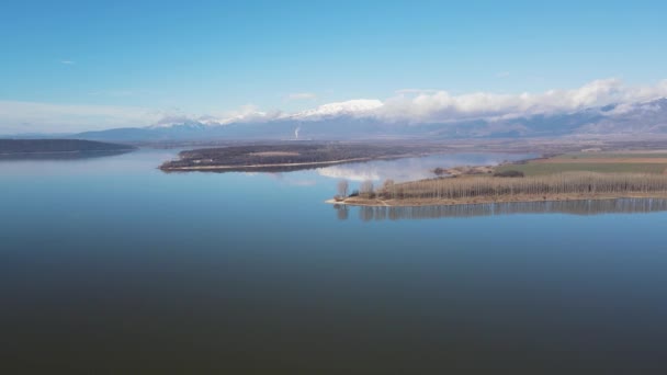 保加利亚Stara Zagora地区Koprinka水库的空中景观 — 图库视频影像