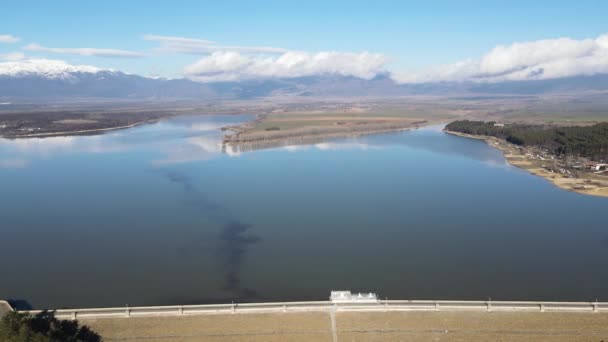 Flygfoto Över Koprinka Reservoir Regionen Stara Zagora Bulgarien — Stockvideo