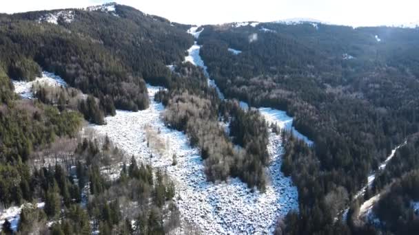 Vista Aérea Inverno Rio Stone Conhecido Como Zlatnite Mostove Golden — Vídeo de Stock