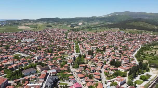 Vista Aérea Cidade Histórica Panagyurishte Região Pazardzhik Bulgária — Vídeo de Stock