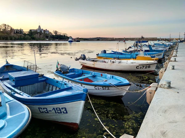 Sozopol Bulharsko Září 2020 2016 Úžasný Západ Slunce Přístavu Sozopol — Stock fotografie