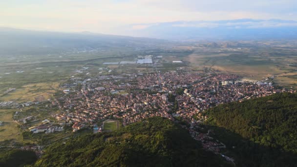 Flygfoto Över Staden Petrich Blagoevgrad Region Bulgarien — Stockvideo