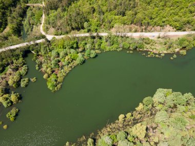 Topolnitsa Barajı 'nın hava manzarası, Sredna Gora Dağı, Bulgaristan
