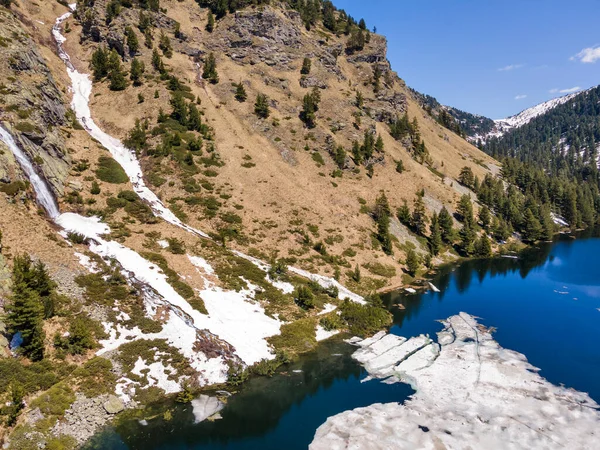 Vista Aérea Del Lago Suhoto Lago Seco Montaña Rila Región — Foto de Stock