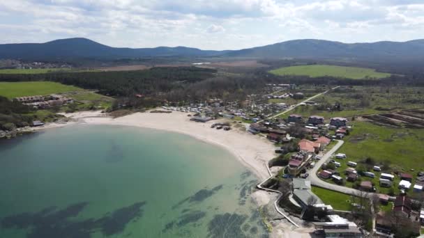 Aerial View Arapya Beach Town Tsarevo Burgas Region Bulgaria — Stock Video