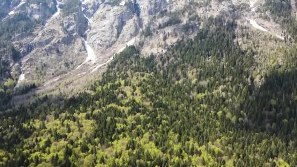 Luchtfoto Van Rila Mountain Bij Kirilova Polyana Cyril Weide Kyustendil — Stockvideo