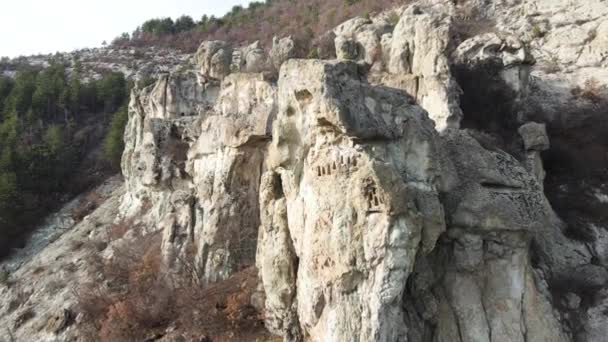 Αεροφωτογραφία Της Dazhdovnitsa Αρχαίο Θρακικό Ιερό Στα Βουνά Της Ροδόπης — Αρχείο Βίντεο