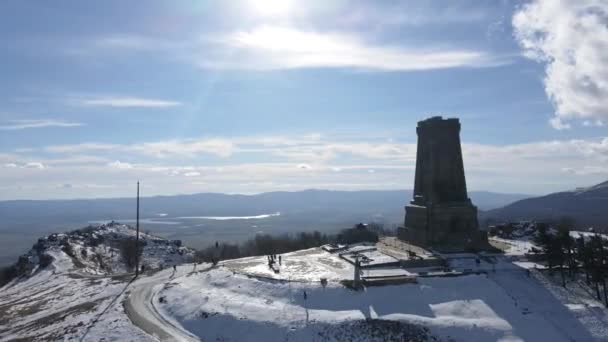 Shipka Bulgarie Janvier 2021 Vue Aérienne Monument Liberté Shipka Sommet — Video