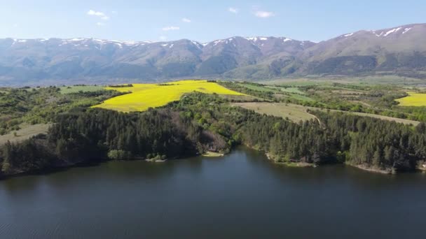 Aerial View Dushantsi Reservoir Sredna Gora Mountain Sofia Region Bulgaria — Stock Video