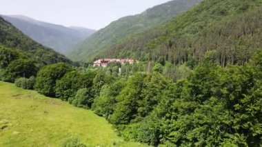 Bulgaristan 'ın Kyustendil Bölgesi, Rila Manastırı' nın şaşırtıcı hava manzarası