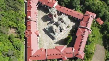 Bulgaristan 'ın Kyustendil Bölgesi, Rila Manastırı' nın şaşırtıcı hava manzarası