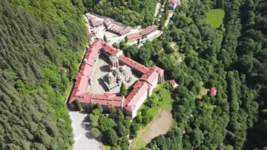 Bulgaristan 'ın Kyustendil Bölgesi, Rila Manastırı' nın şaşırtıcı hava manzarası