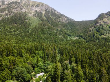 Kirilova Polyana (Cyril çayırı), Kyustendil bölgesi, Bulgaristan yakınlarındaki Rila Dağı 'nın havadan görüntüsü