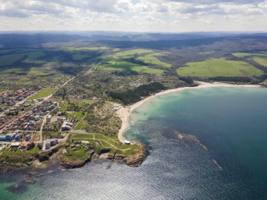 Bulgaristan 'ın Burgaz Bölgesi Ahtopol kentinin şaşırtıcı hava manzarası