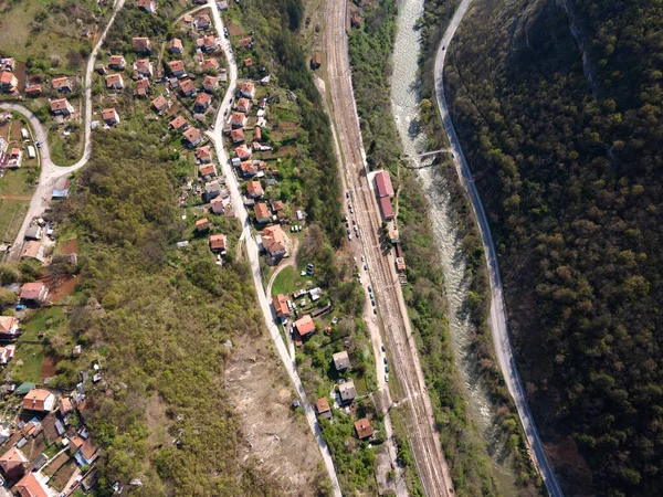 Vue Aérienne Village Lakatnik Iskar River Gorge Balkan Mountains Bulgarie — Photo