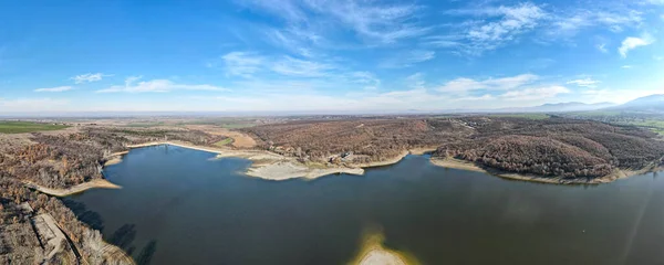 Flygfoto Panorama Över Fyrtio Springs Reservoir Nära Staden Asenovgrad Plovdiv — Stockfoto