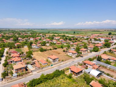 Bulgaristan 'ın Filibe Bölgesi' nin Tsalapitsa köyünün hava manzarası