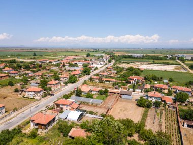 Bulgaristan 'ın Filibe Bölgesi' nin Tsalapitsa köyünün hava manzarası