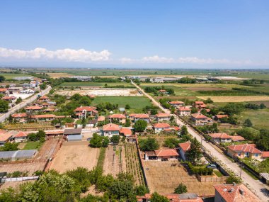 Bulgaristan 'ın Filibe Bölgesi' nin Tsalapitsa köyünün hava manzarası