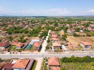 Bulgaristan 'ın Filibe Bölgesi' nin Tsalapitsa köyünün hava manzarası