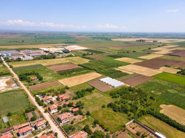 Bulgaristan 'ın Filibe Bölgesi' nin Tsalapitsa köyünün hava manzarası