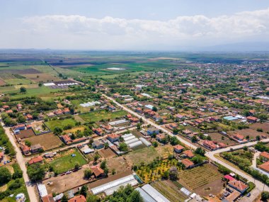 Bulgaristan 'ın Filibe Bölgesi' nin Tsalapitsa köyünün hava manzarası