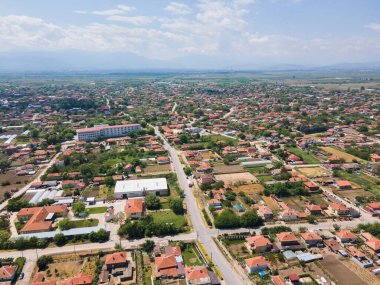 Bulgaristan 'ın Filibe Bölgesi' nin Tsalapitsa köyünün hava manzarası