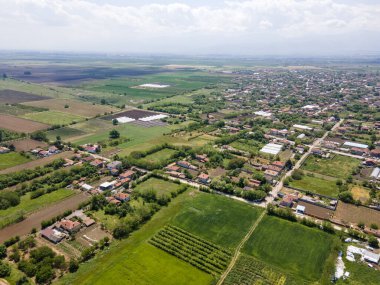 Bulgaristan 'ın Filibe Bölgesi' nin Tsalapitsa köyünün hava manzarası