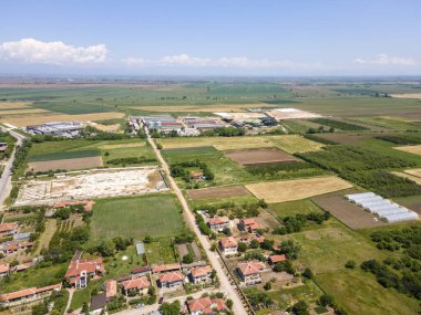 Bulgaristan 'ın Filibe Bölgesi' nin Tsalapitsa köyünün hava manzarası