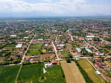 Bulgaristan 'ın Filibe Bölgesi' nin Tsalapitsa köyünün hava manzarası