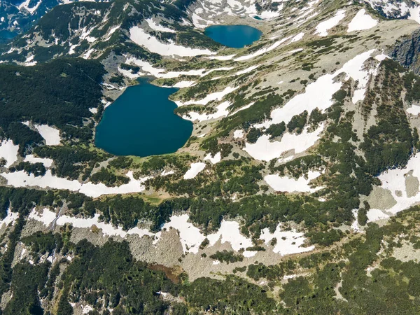 Increíble Vista Aérea Los Lagos Kremenski Pico Dzhano Montaña Pirin —  Fotos de Stock