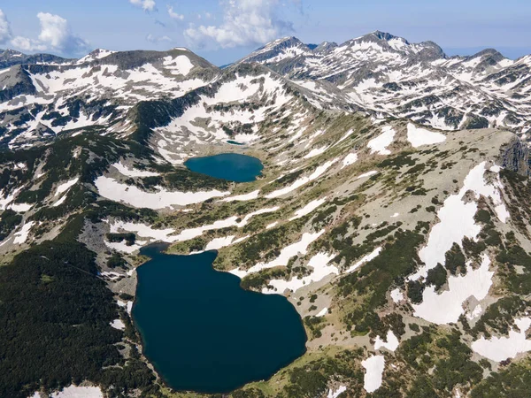 Amazing Aerial View Kremenski Lakes Dzhano Peak Pirin Mountain Bulgaria — Stock Photo, Image