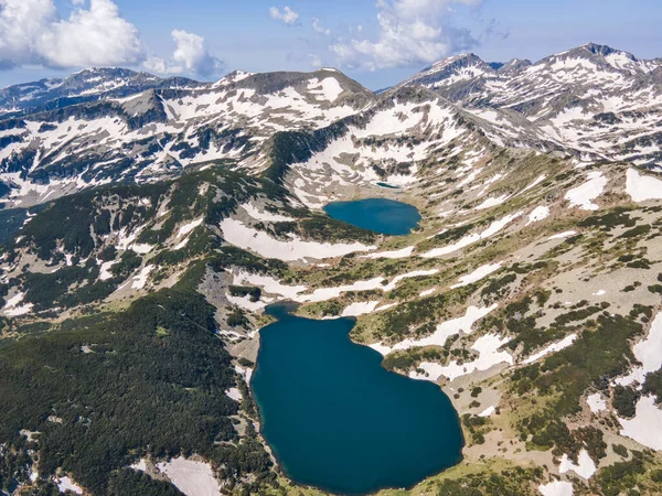 Amazing Aerial View Kremenski Lakes Dzhano Peak Pirin Mountain Bulgaria — Stock Photo, Image