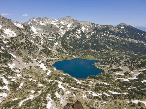 Καταπληκτική Αεροφωτογραφία Της Λίμνης Πόποβο Στο Βουνό Πιρίν Της Βουλγαρίας — Φωτογραφία Αρχείου