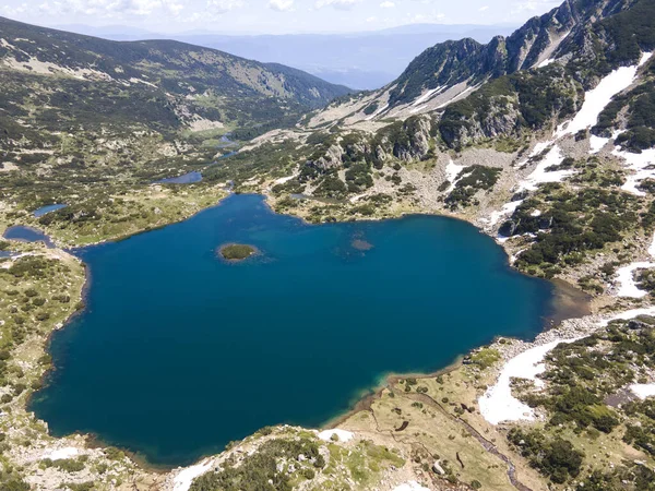 Incredibile Vista Aerea Del Lago Popovo Pirin Mountain Bulgaria — Foto Stock