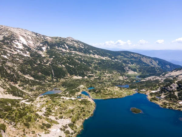 Fantastisk Antenn Utsikt Över Popovo Lake Vid Pirin Mountain Bulgarien — Stockfoto