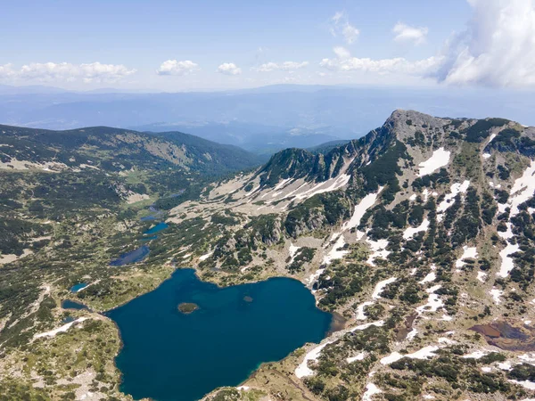 Fantastisk Antenn Utsikt Över Popovo Lake Vid Pirin Mountain Bulgarien — Stockfoto