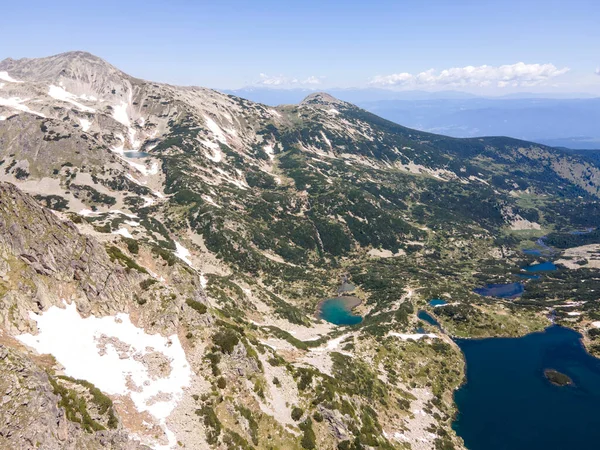 Vista Aérea Incrível Lago Popovo Montanha Pirin Bulgária — Fotografia de Stock