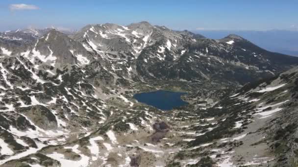 Increíble Vista Aérea Del Lago Popovo Montaña Pirin Bulgaria — Vídeo de stock
