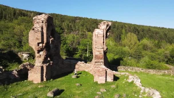 Flygfoto Elenska Basilikan Ruiner Tidiga Bysantinska Kristna Kyrkan Nära Staden — Stockvideo