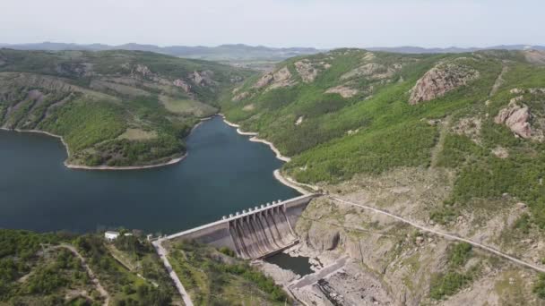 Vista Aérea Presa Del Embalse Studen Kladenets Región Kardzhali Bulgaria — Vídeo de stock