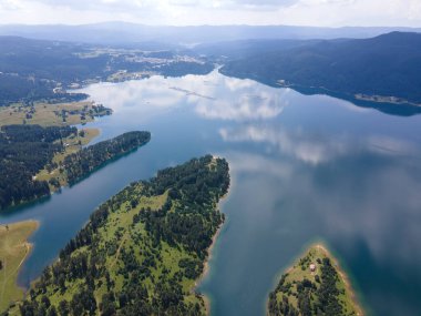 Bulgaristan 'ın Smolyan Bölgesi, Dospat Reservoir Havacılık Manzarası