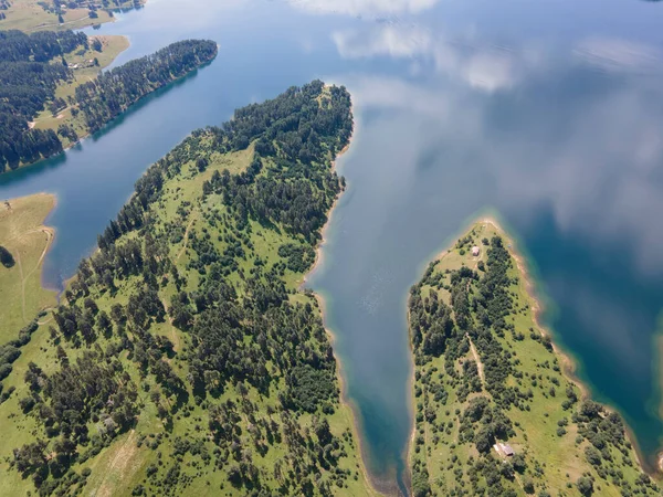 Erstaunliche Luftaufnahme Des Dospat Stausees Region Smolyan Bulgarien — Stockfoto