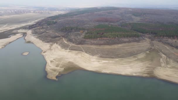 Vista Aérea Reservatório Pyasachnik Arenito Montanha Sredna Gora Região Plovdiv — Vídeo de Stock