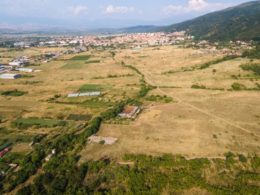 Petrich Vadisi, Blagoevgrad bölgesinin hava günbatımı manzarası, Bulgaristan