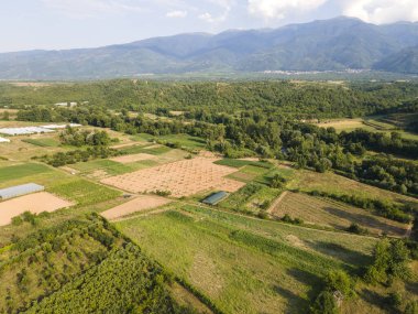 Petrich Vadisi, Blagoevgrad bölgesinin hava günbatımı manzarası, Bulgaristan
